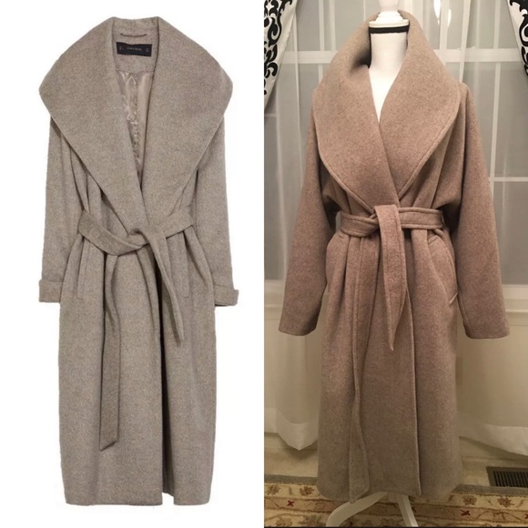 Zara Jackets & Blazers - Zara Italian wool drape coat 🧥 Beige medium